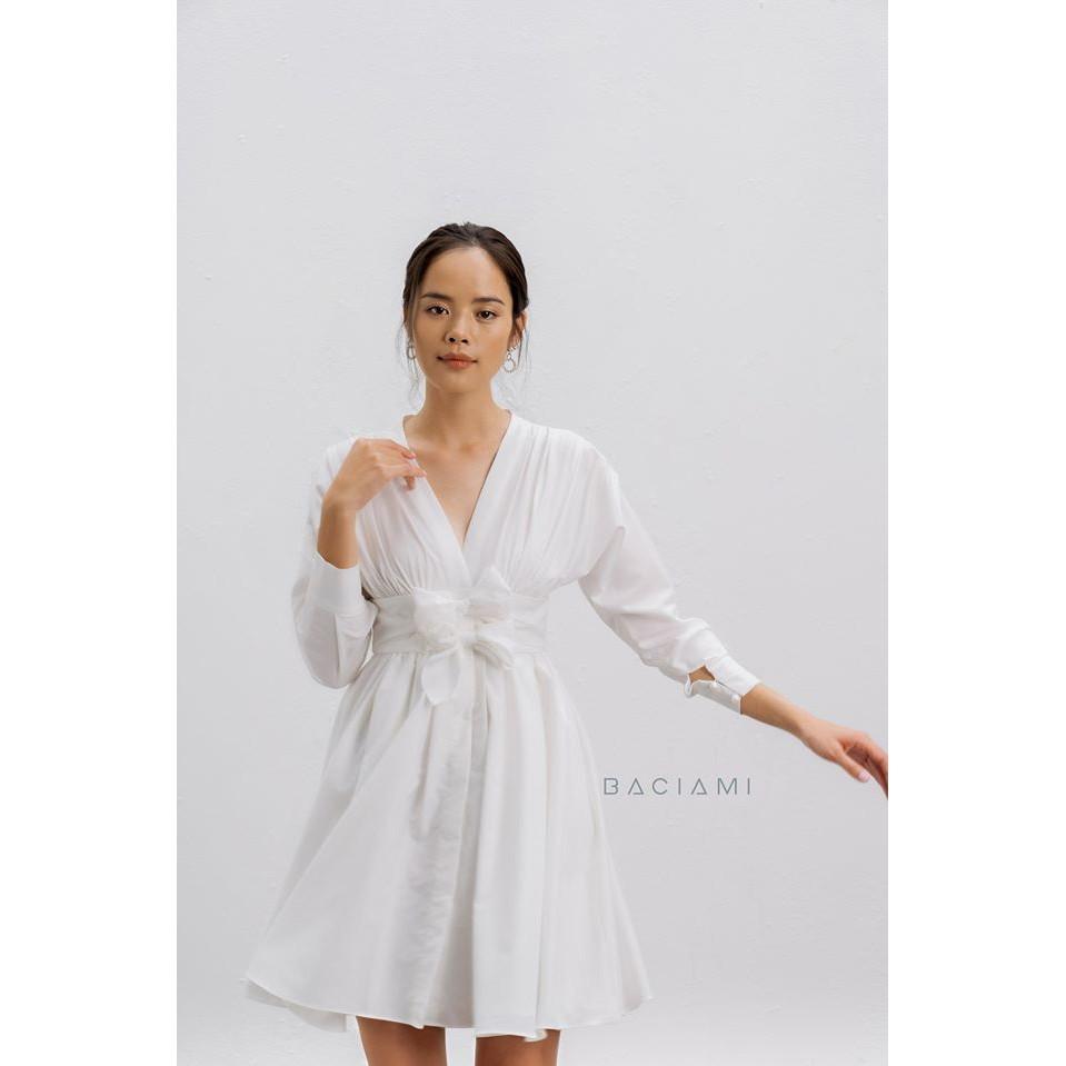 Baciami-Đầm Nơ Eo Tay Dài