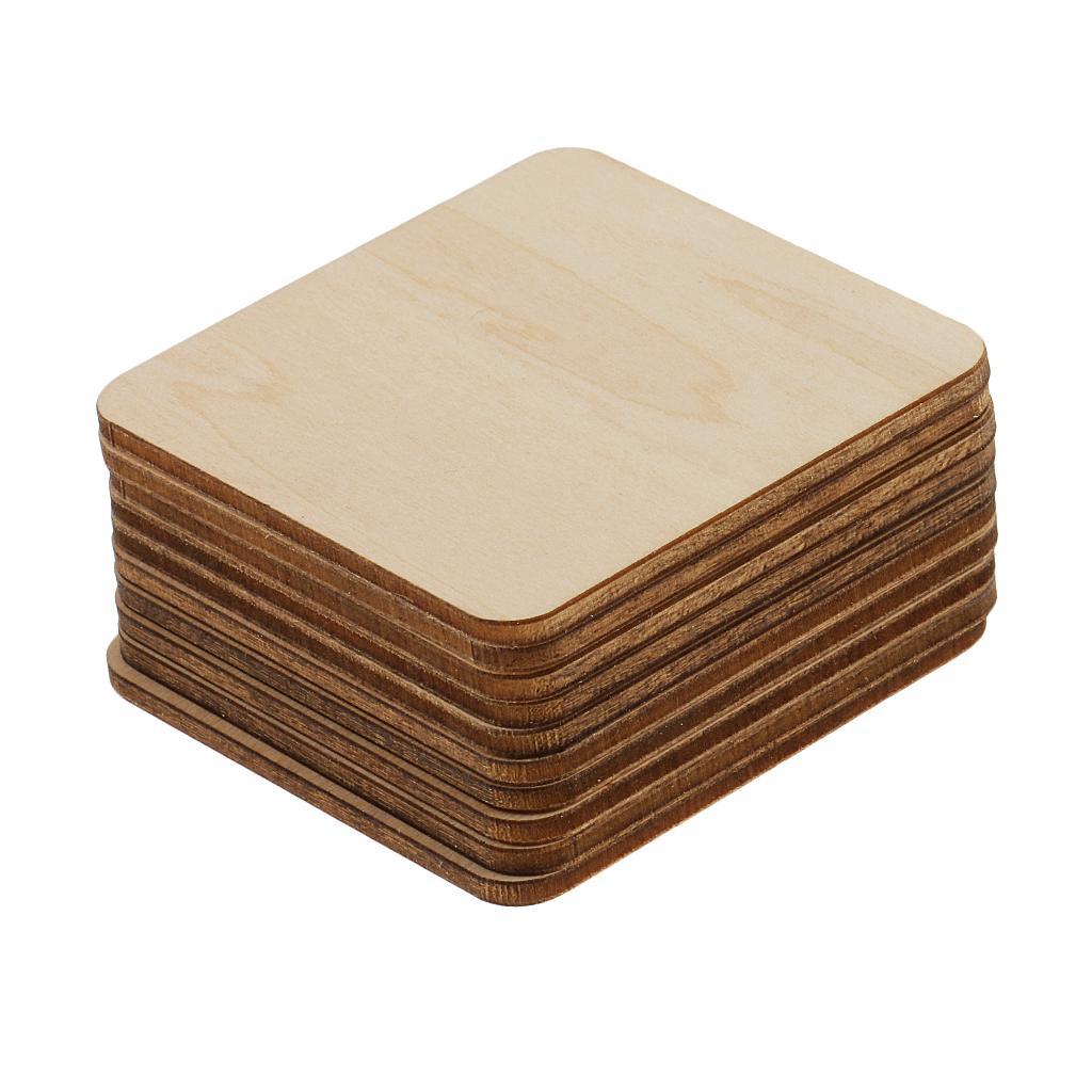 3-20pack Square MDF Unfinished Wood Pieces Blank Plaque DIY Craft 60x60mm 10