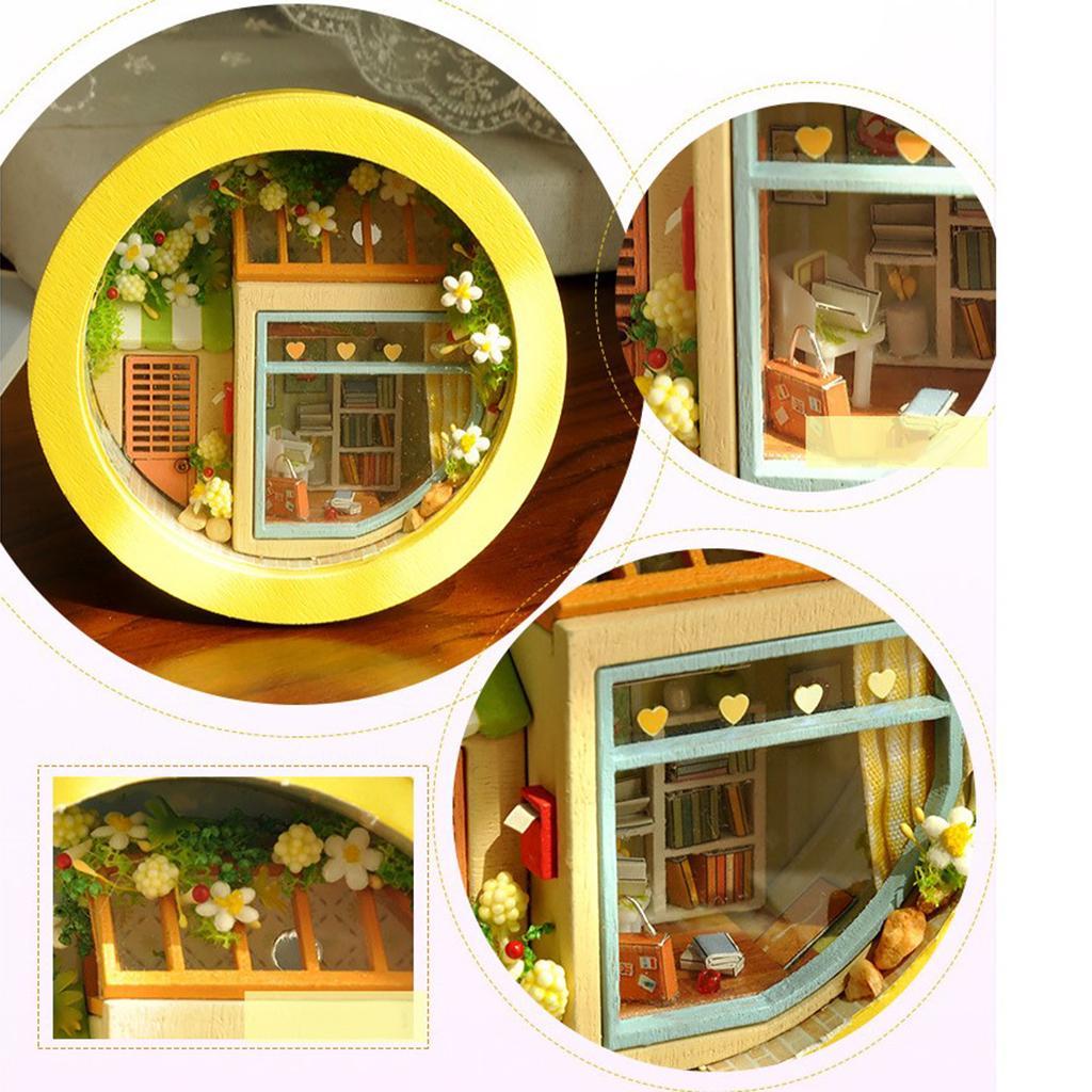 Dollhouse with Furniture Set Model House Handcrafts for Friends A