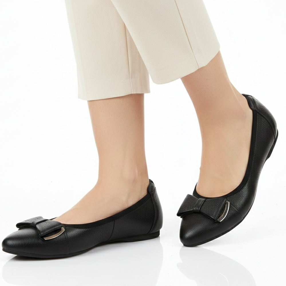 Giày Nữ Búp Bê Đế Bệt TiTi ĐÔ Da Bò Thật Thời Trang Cao Cấp 2cm GBBN2038