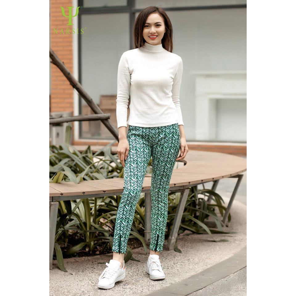 Quần bó nữ Narsis P7042 màu phẩy xanh trắng