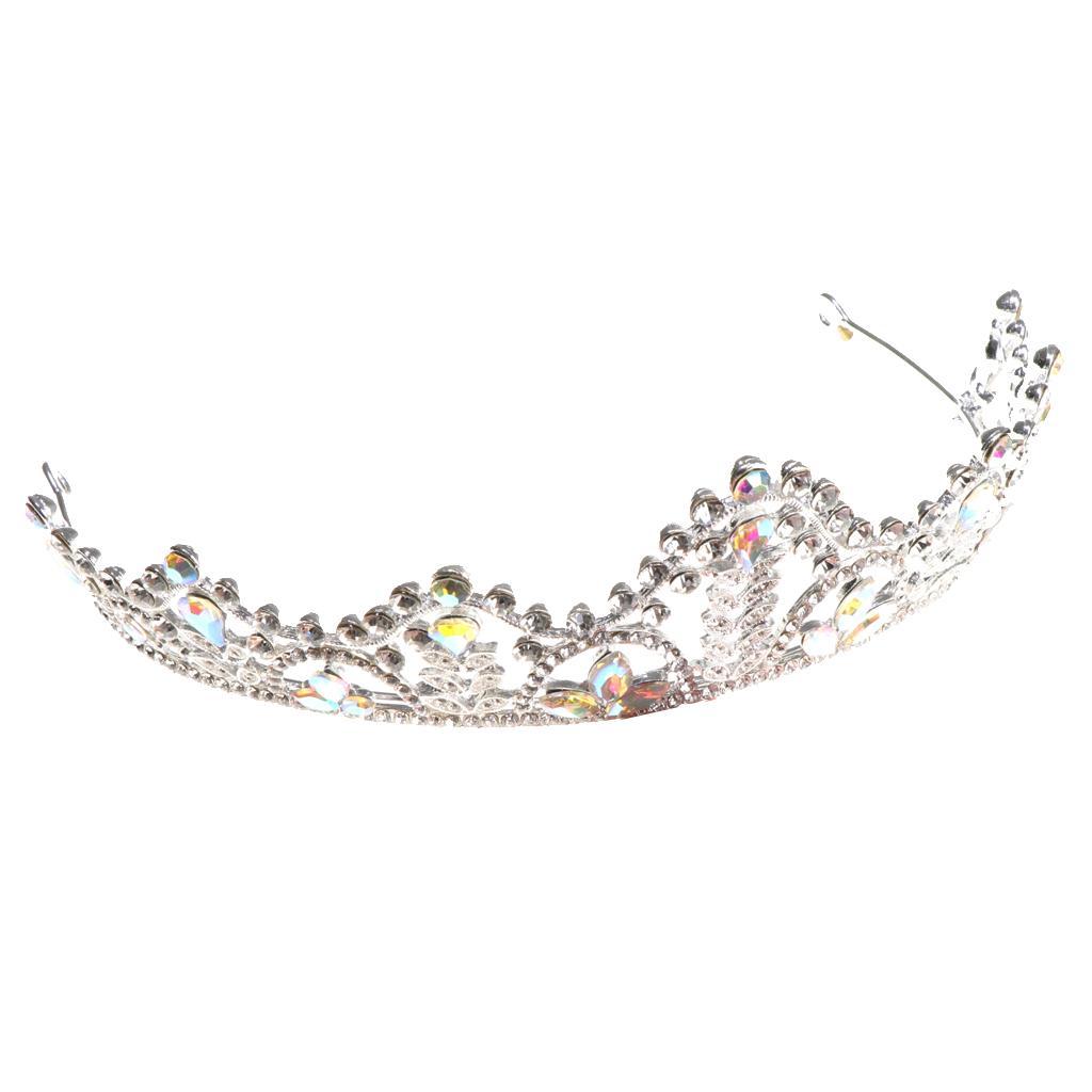 Silver Crystal Tiaras Princess Bridal Crown Hair Clasp For Wedding Party