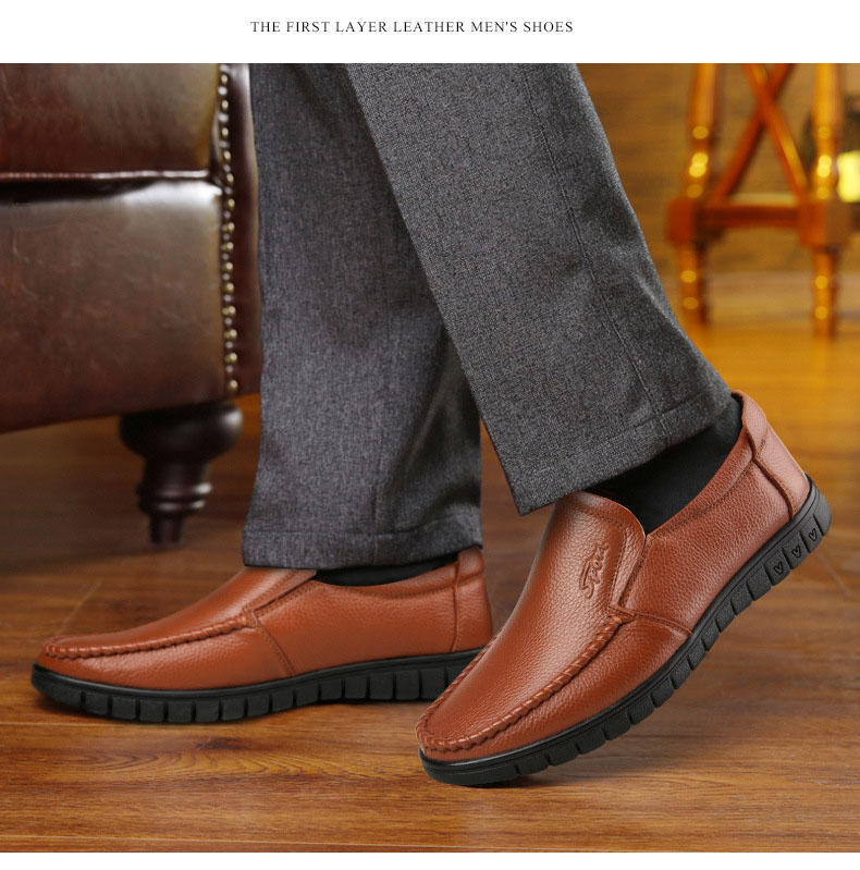 Giày da thật nam, giày trung niên, chống trơn trượt ôm chân phong cách sang trọng mã 36274-2