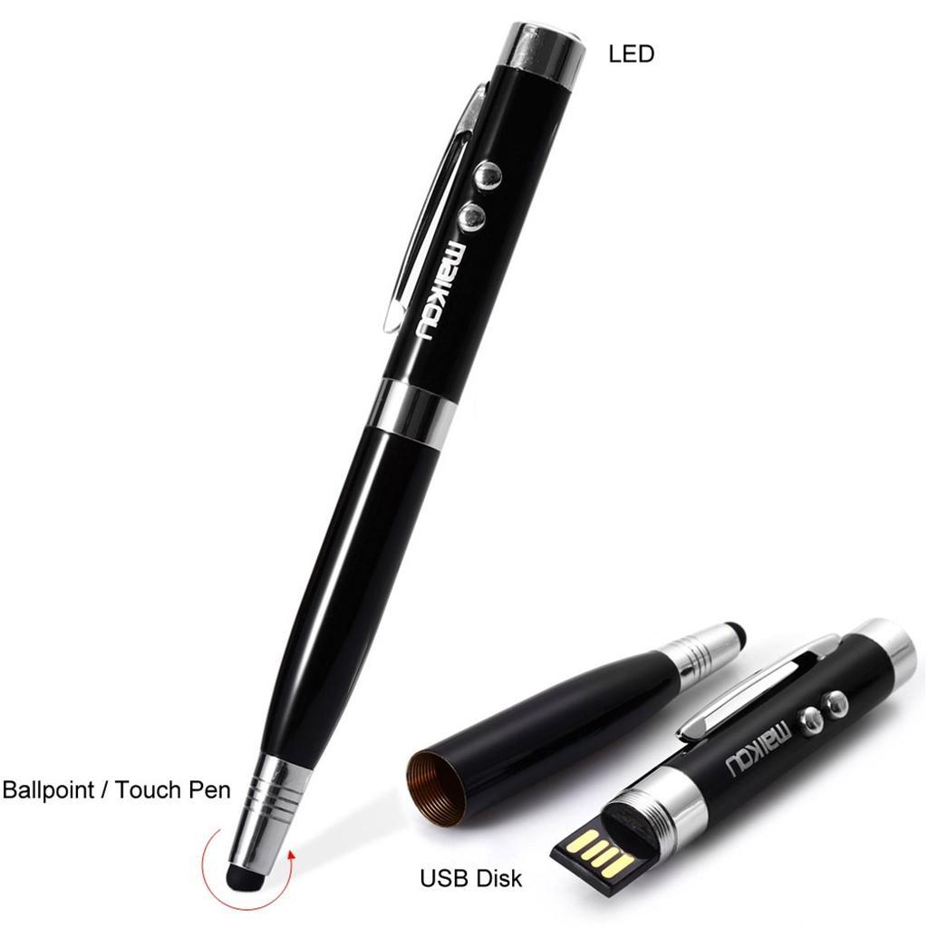 6 in 1 Capacitive Stylus Pen Touch Screen with USB Flash Drive 32GB Black
