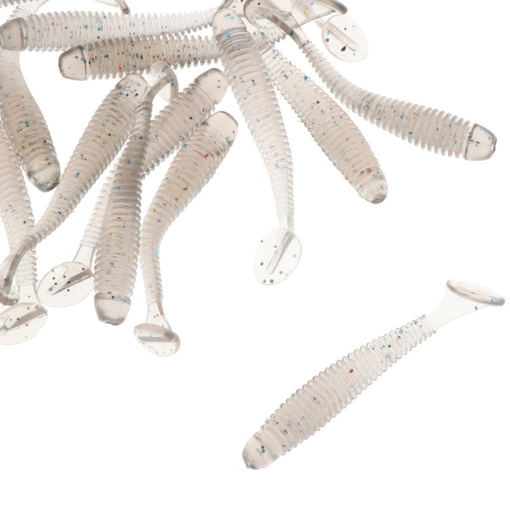 Soft Plastic Fishing Baits, Worm Artificial Lures, Minnow Swimbaits with T-Type Paddle Tail Realistic Shad Fishing Lure for Bass Trout Pike Walleye