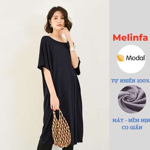 Váy đầm thun nữ cánh rơi vải Modal tự nhiên thoải mái vải mát mềm mại freesize mặc mùa hè mã VAV0358