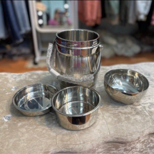 Cặp Lồng Cơm Ruột Inox Cao Cấp 3 Tầng Giữ Nhiệt Tiện Lợi Cho Dân Văn Phòng