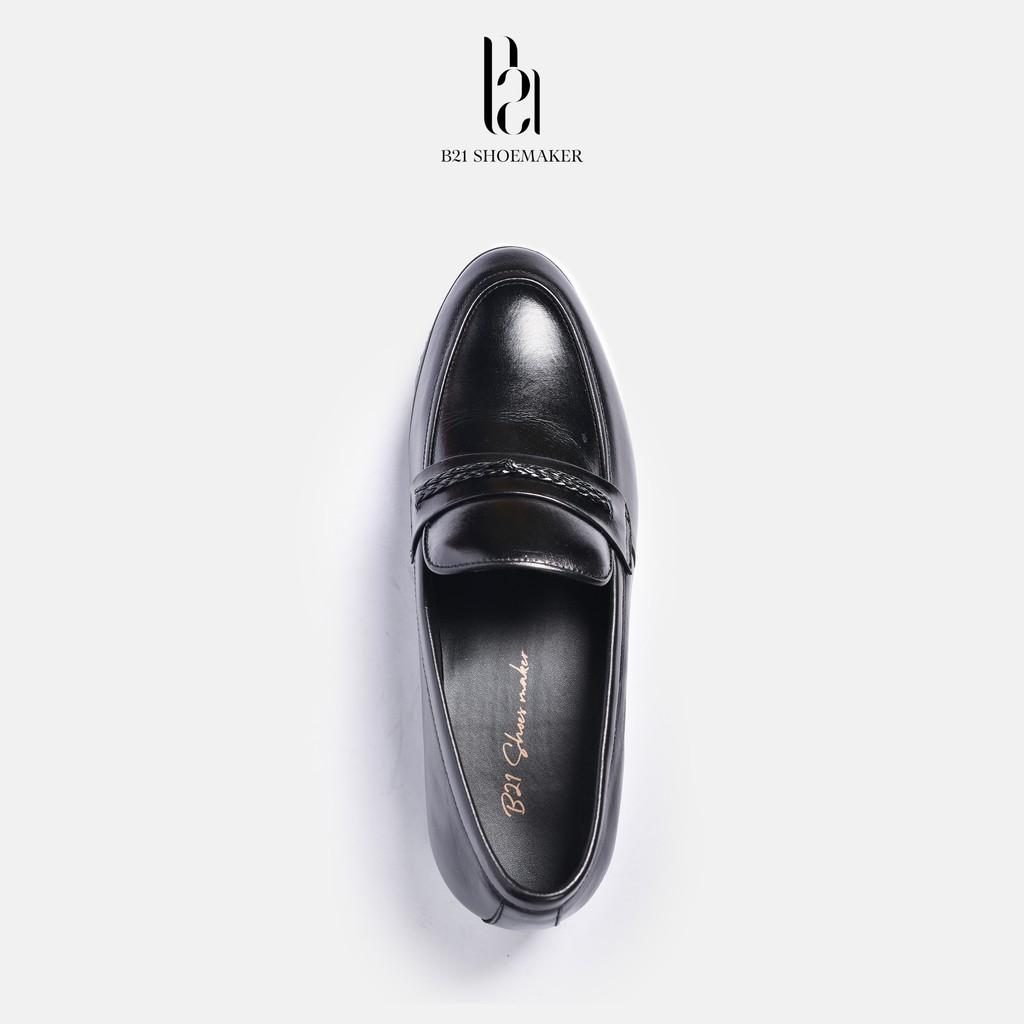 Giày Lười Loafer Nam Da Bò Công Sở Đế Cao Su Tăng Chiều Cao Êm Chân Phong Cách Lịch Lãm Retro Full Box - B21 Shoemaker