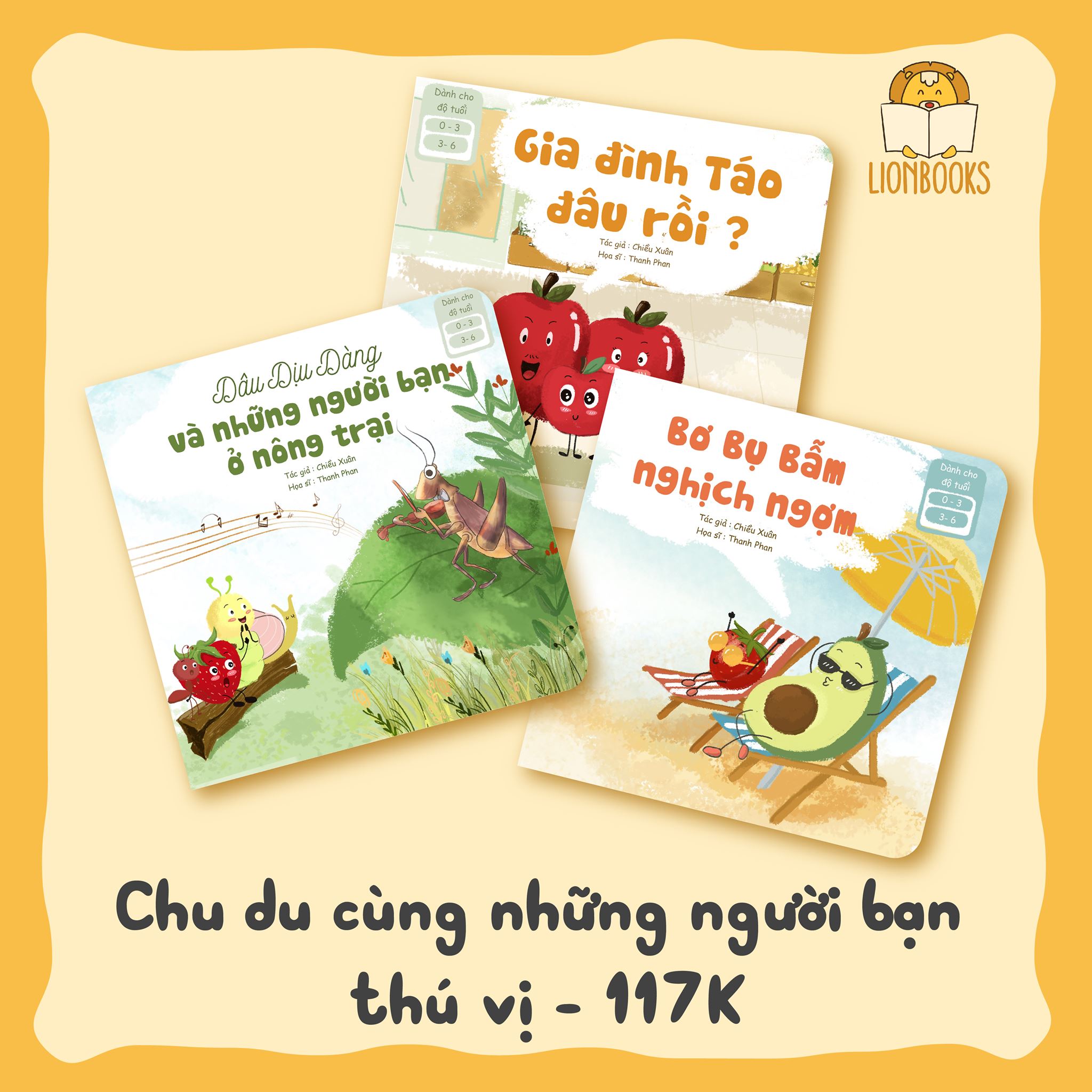 Bộ Sách - Chu Du Cùng Những Người Bạn: Bơ bụ bẫm nghịch ngợm, Gia đình táo đâu rồi, Dâu Dịu Dàng