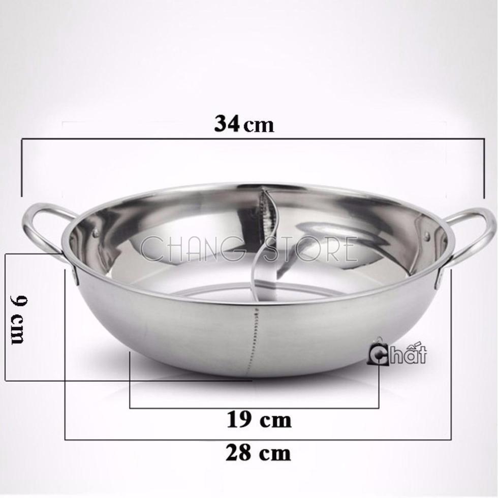 Nồi lẩu 2 ngăn inox hàng dày dặn làm nóng cực nhanh siêu đa năng, siêu tiện lợi