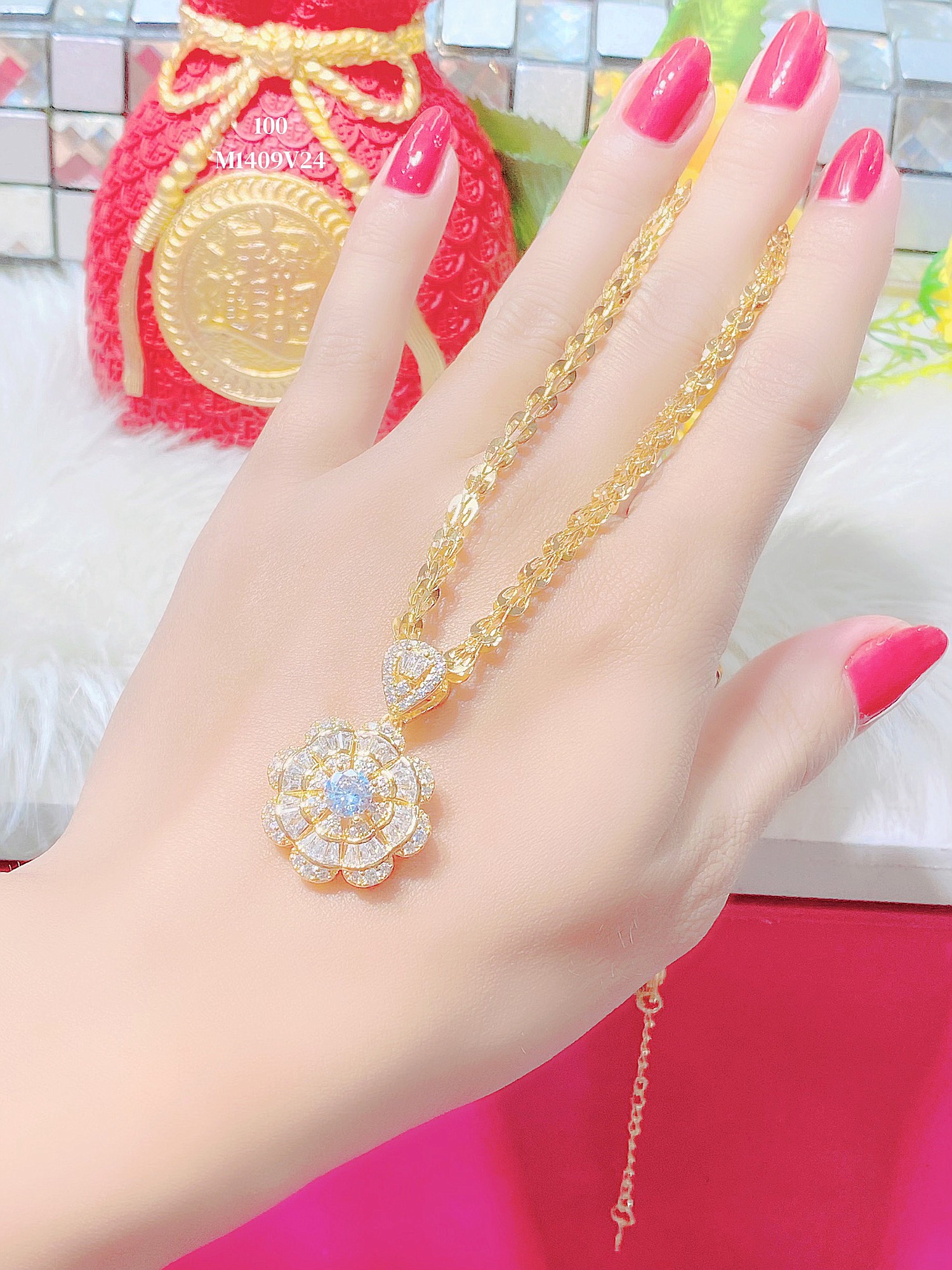 Dây chuyền nữ đính xoàn ,ạ 18.k