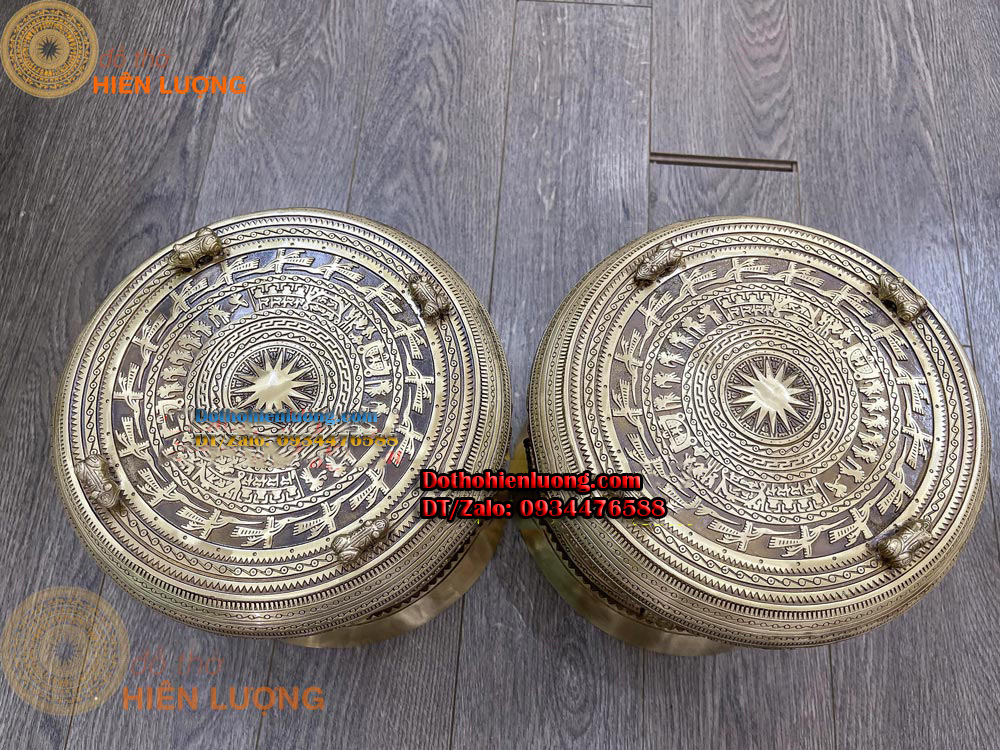 Quả Trống Đồng Đường Kính 25cm Trang Trí Phòng Khách - Đồ Thờ Hiên Lượng