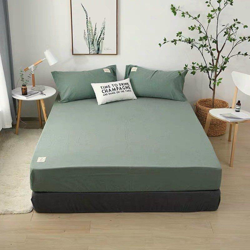 Bộ Ga Gối 3 Món Cotton Tici Cao Cấp Họa Tiết Trơn Nhiều Màu CHIPBED075
