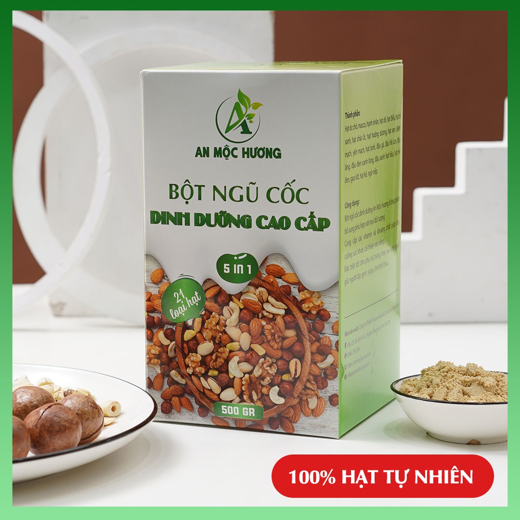 Bột Ngũ Cốc An Mộc Hương 500G - Thành Phần 21 Loại Hạt Cao Cấp, Tăng Cường Sức Khoẻ, Cải Thiện Vóc Dáng