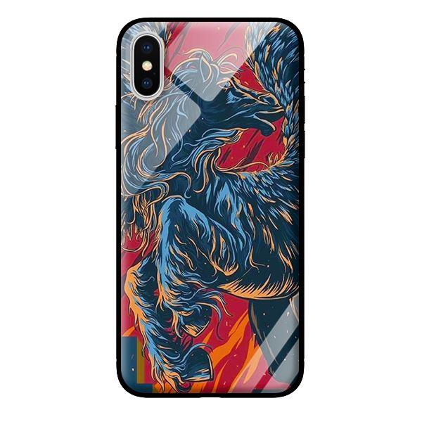 Ốp lưng kính cường lực cho iPhone XS Ngựa Bay - Hàng chính hãng