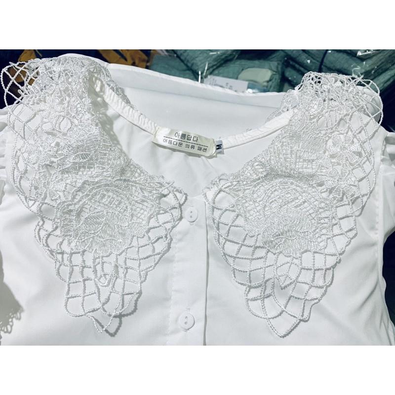 Áo sơ mi phối cổ ren to siêu hót hàng bán shop