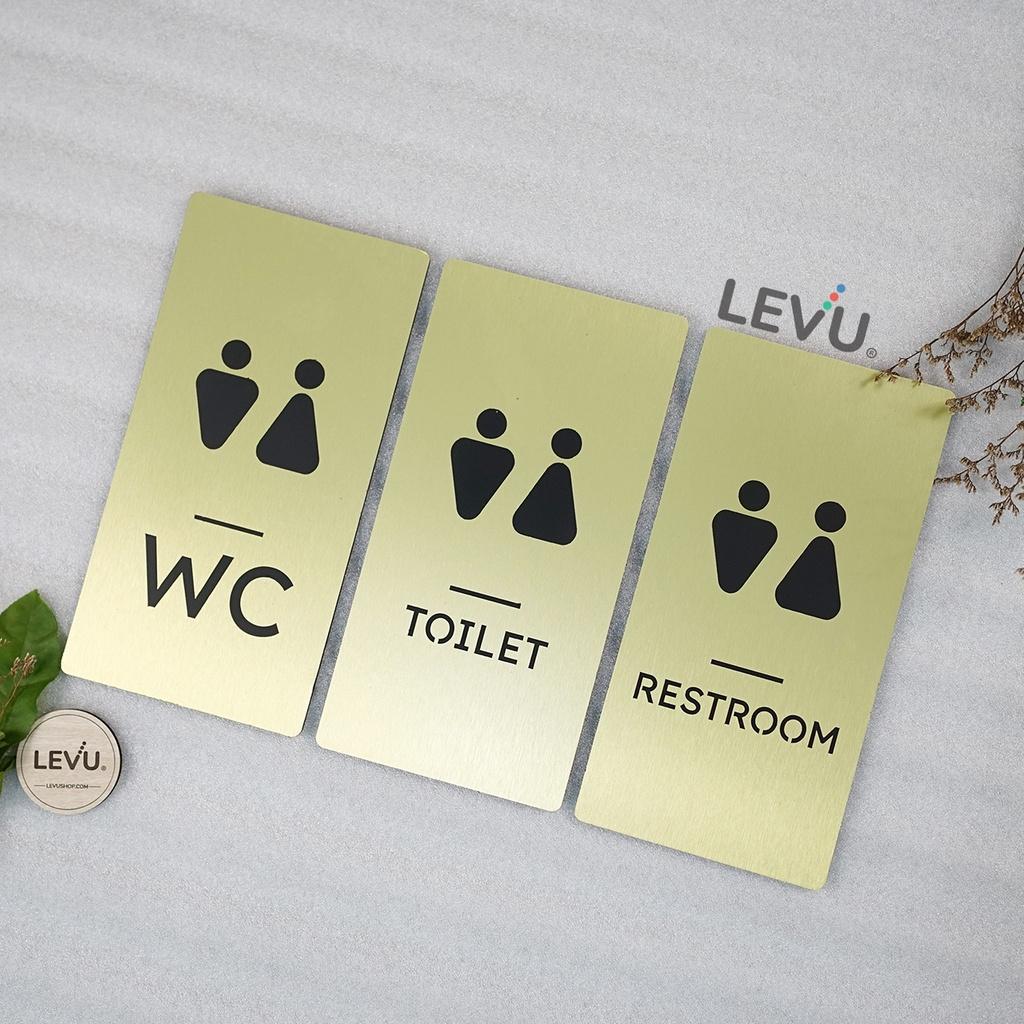 Bảng nhôm alu xước WC – Toilet – Restroom mẫu mới cao cấp hiện đại
