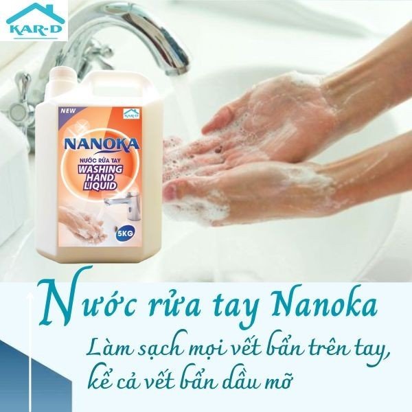 Nước rửa tay Nanoka 5kg [Hàng chính hãng] Làm mềm da tay, tẩy sạch các vết bẩn