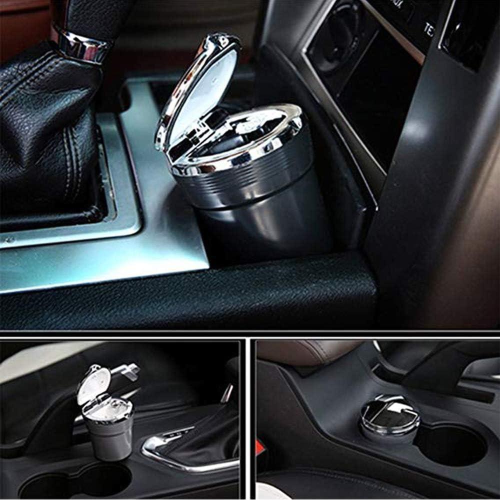 Ashtray xe di động, 2 chiếc gạt tàn di động với nắp xe, xe hơi không có xe hơi có đèn LED màu xanh