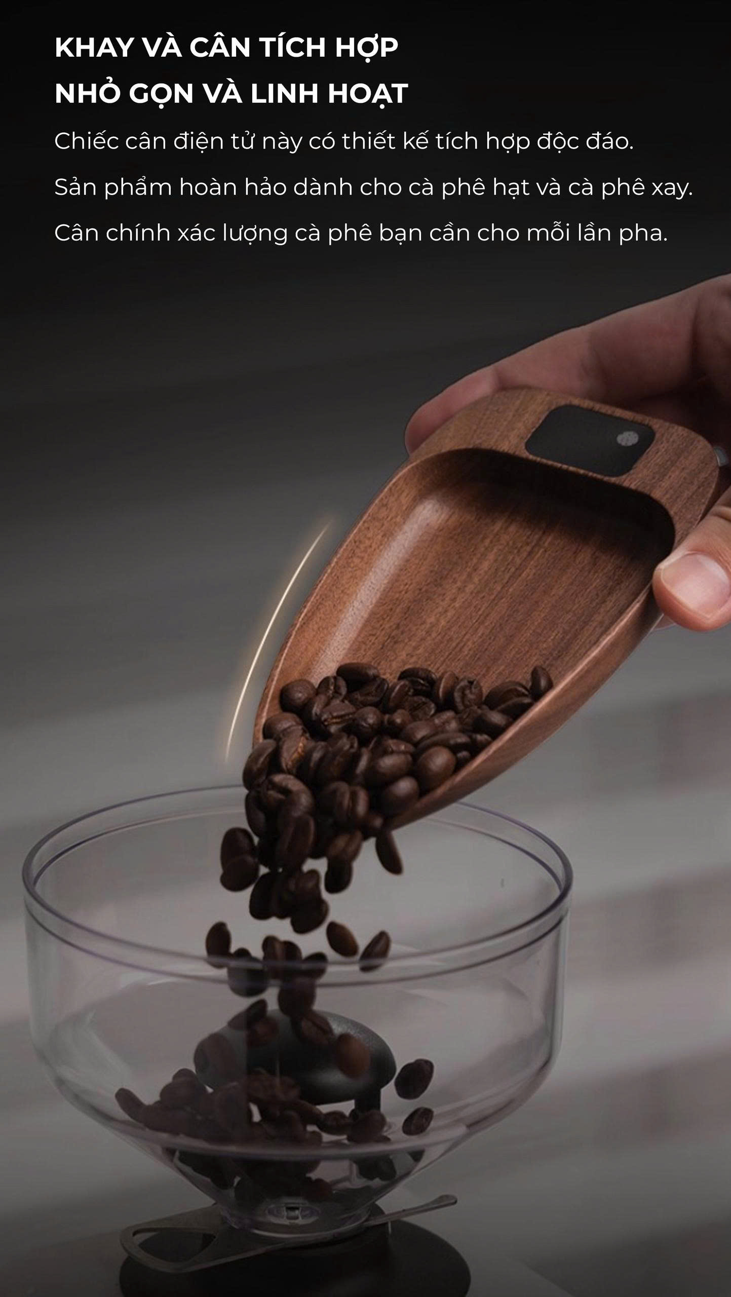 Cân điện tử gỗ tự nhiên cân cà phê cân trà