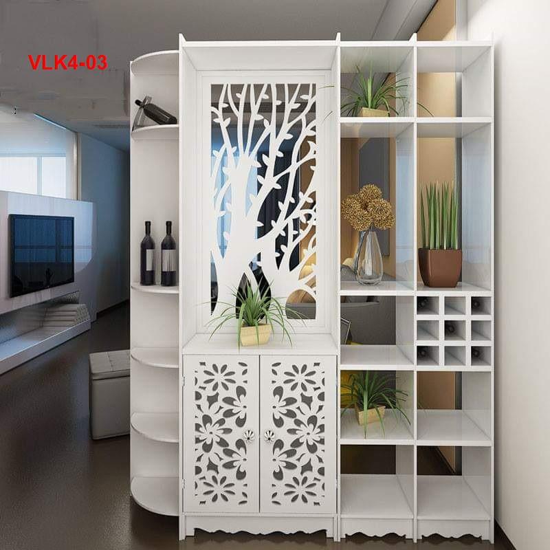 Vách Ngăn Liền Kệ Họa Tiết Hiện Đại VLK4-03 - Nội thất lắp ráp Viendong Adv