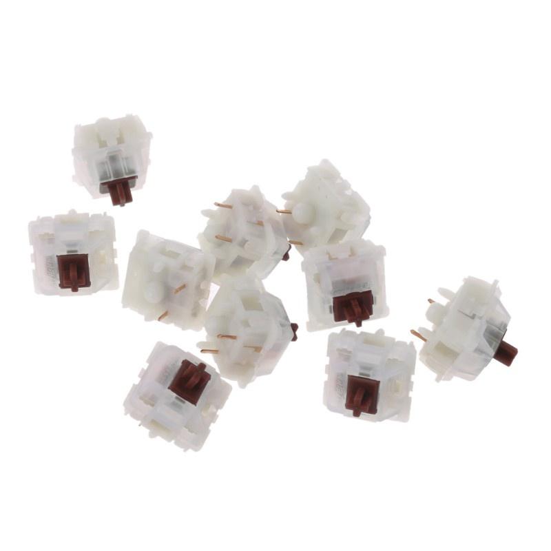 HSV 10Pcs Gateron Switche 5Pin Milky Brown Switch Mechanical Keyboard Gateron MX Transparent Case fit GK61 GK64 GH60