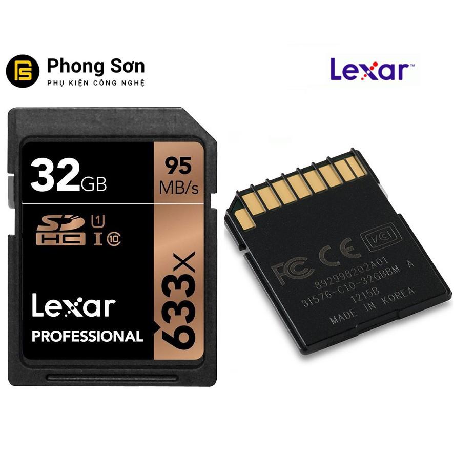 Thẻ nhớ SDHC 32GB Lexar Professional U1 633x 95MB/s - Hàng Chính Hãng