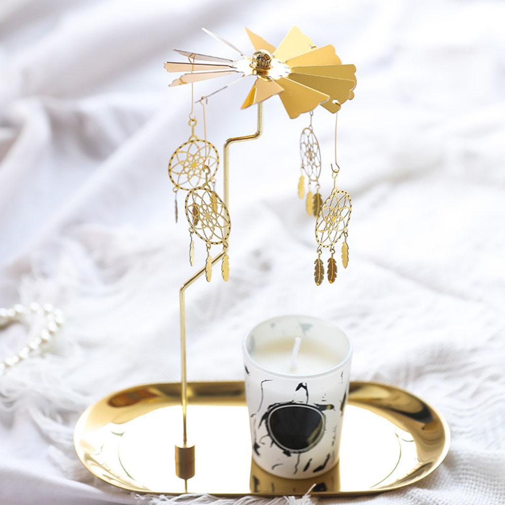 2x Golden Candle Holders Plate Home Candlesticks for Decorative