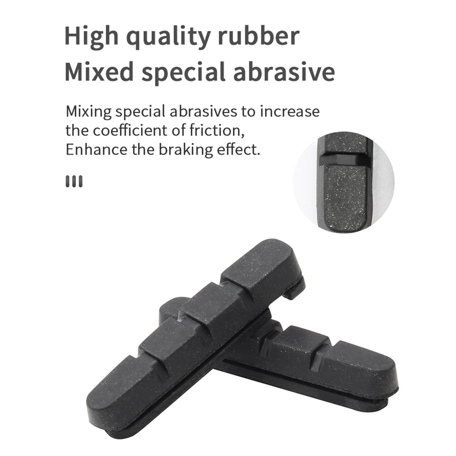 1 Pair V Bike Brake Pads Blocks, Road Mountain Bicycle V-Brake Blocks Shoes Road Bike Mountain Bike Bicycle Brake Pads for Shimano C Clamp