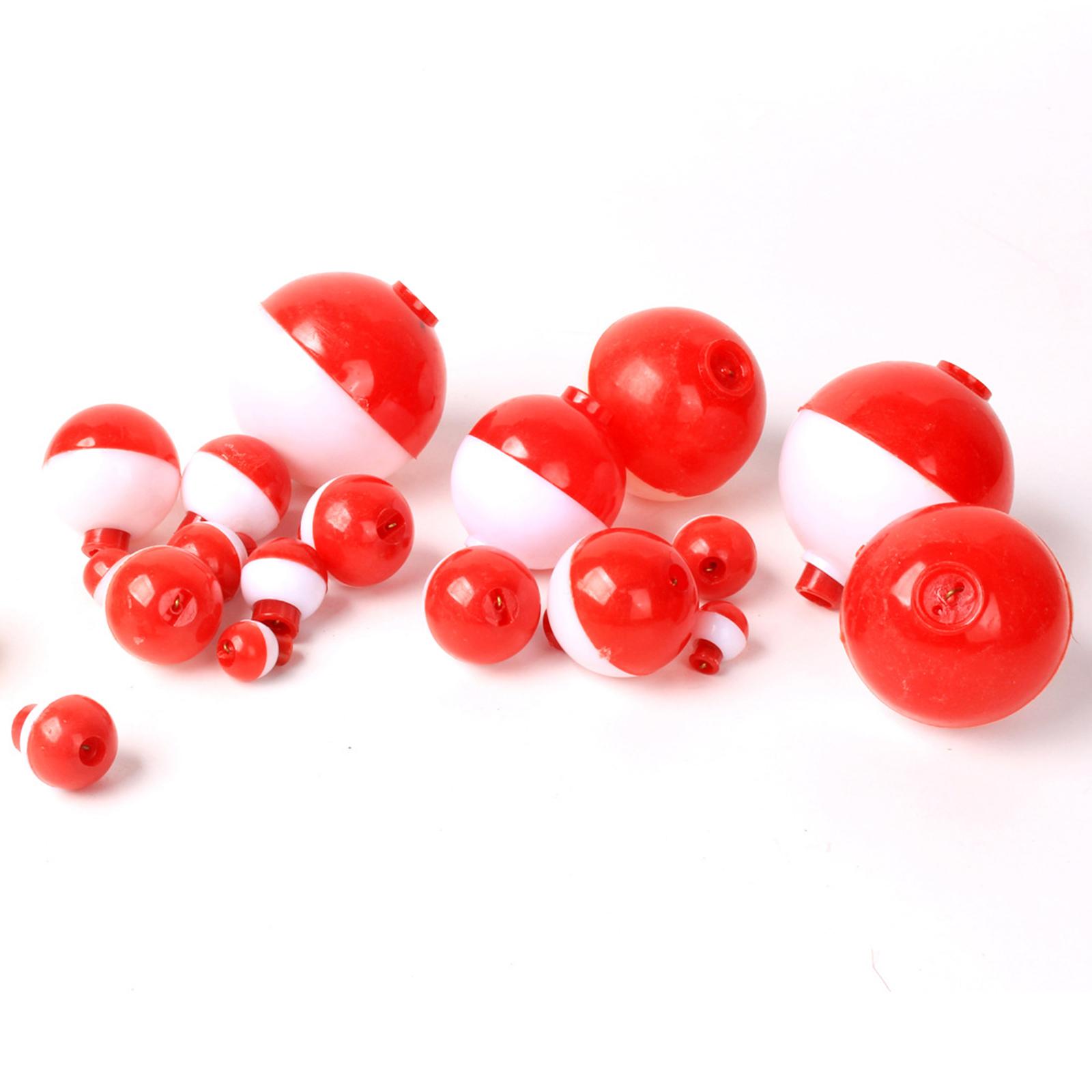 10 Pack Bobber Bulk Hard Plastic Fishing Float, Fishing Bobbers Snap-on Floats, Red and White