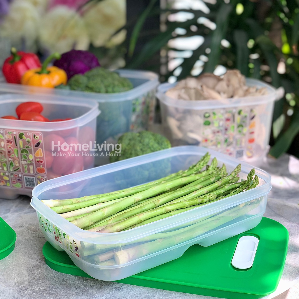 Hộp Trữ Mát Tupperware Có Nút Hô Hấp Vensmart 1.8L Thấp