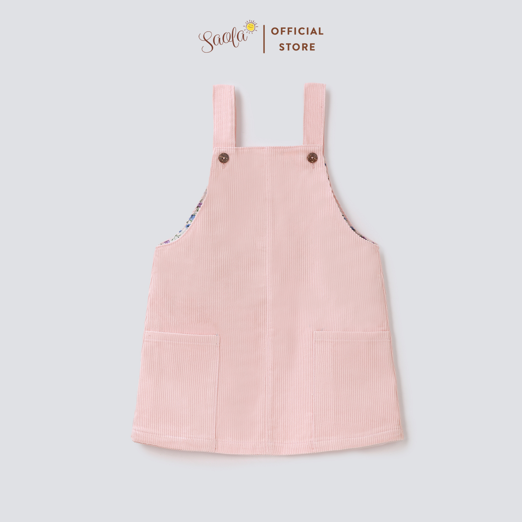 Chân Váy Yếm Bé Gái Chất Liệu Vải Nhung Tăm Cao Cấp - CHLOE PINAFORE DRESS - SCD005 - SAOLA KIDS CLOTHING