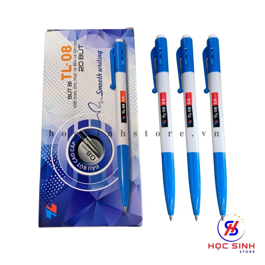 Hộp 20 cây Bút Bi Thiên Long ngòi 0.8mm TL-08 ( Xanh, đỏ, đen