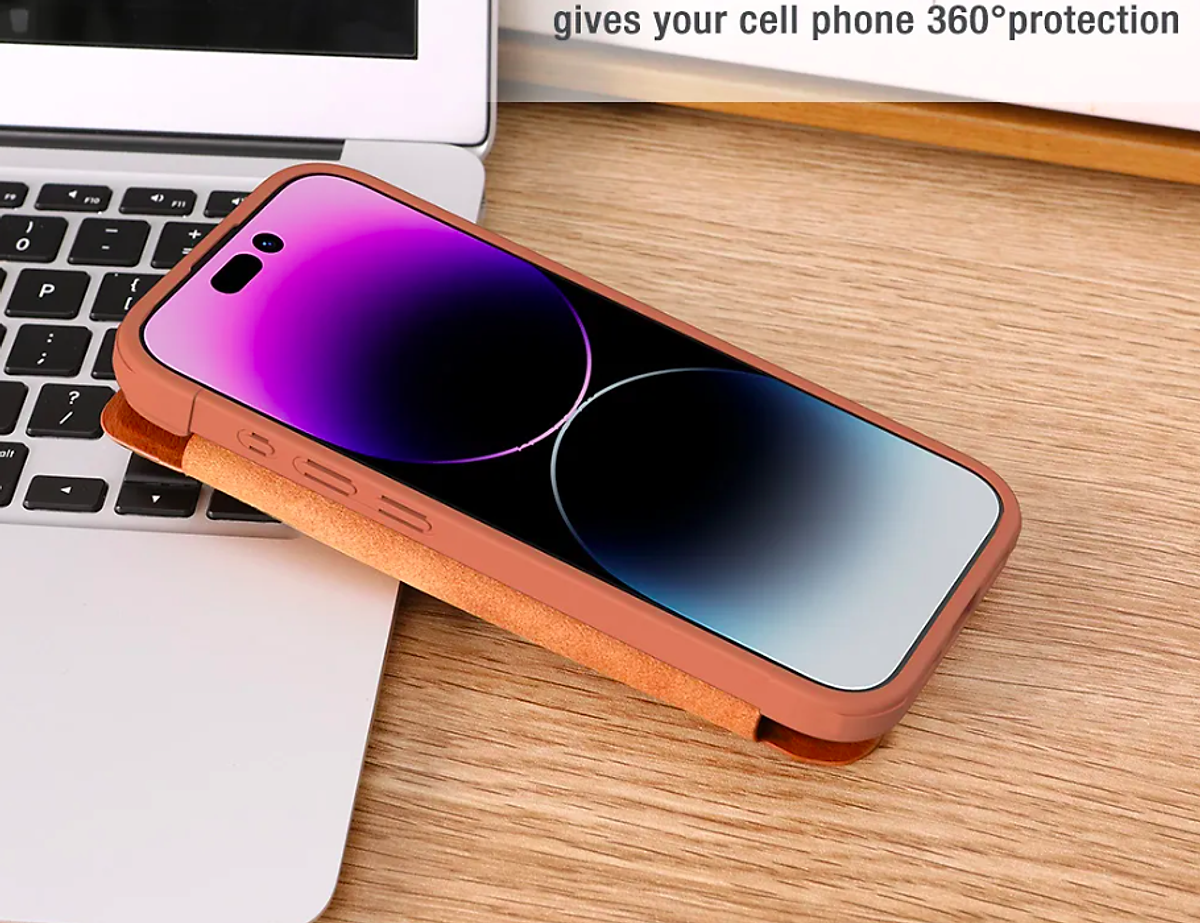 Bao da dành cho iPhone 15 Pro Max, 15 Pro hàng chính hãng Nillkin QIN có nắp trượt bảo vệ camera - Hàng nhập khẩu