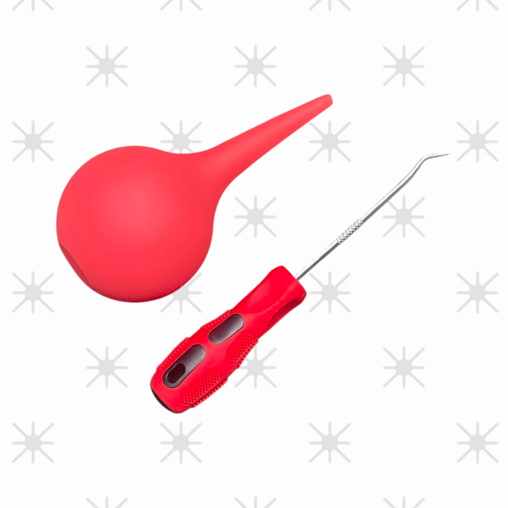 Combo quả bóng thổi khí + Móc đẩy chốt hộp mực máy in/ Bộ dụng cụ sửa máy in ( Hàng nhập khẩu )