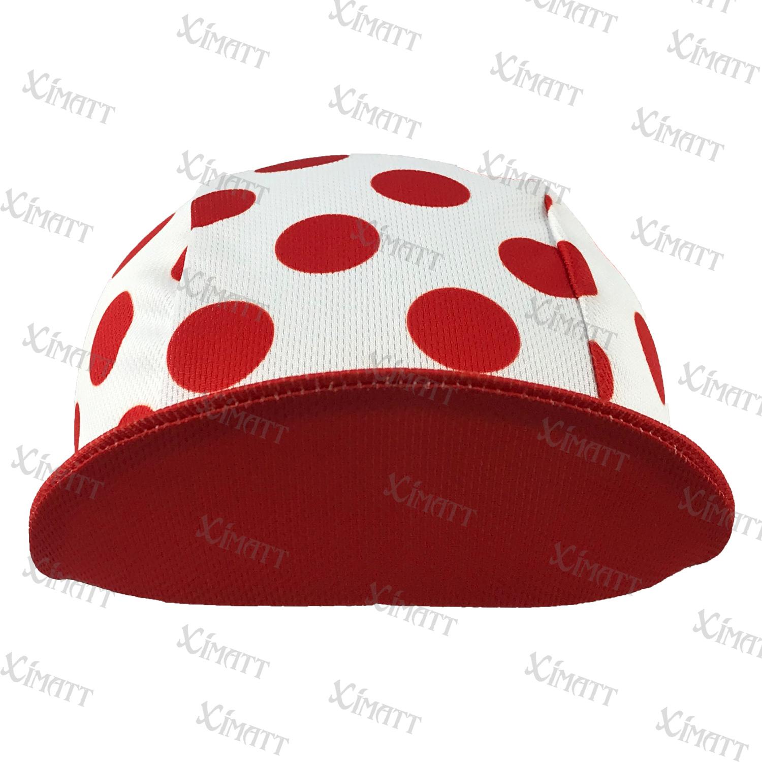 XIMATT MỚI POLYESTER/FLEECE BIKE CIRCRING MAPS Mùa đông và mùa hè màu trắng đỏ chấm Thể thao Mũ xe đạp đàn hồi Color: 02 Thick