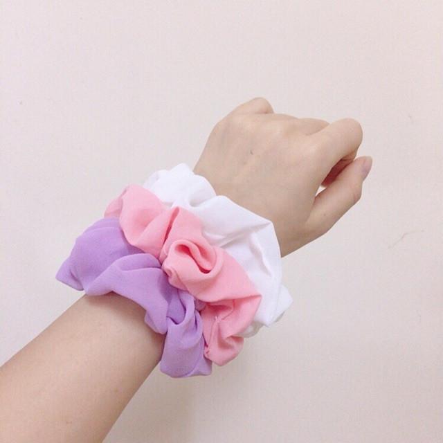 Combo 3 dây buộc tóc Scrunchies trơn.