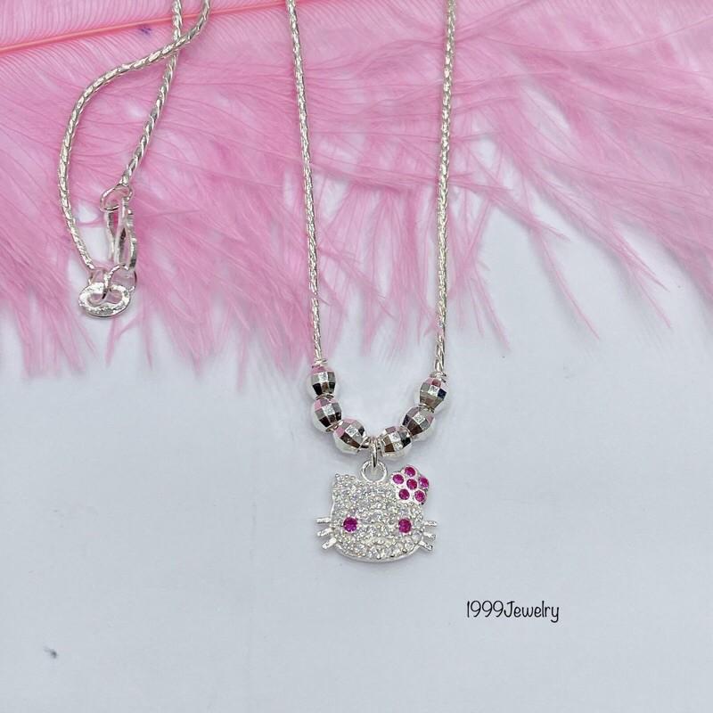 Dây chuyền bạc mèo hello kitty đáng yêu dành cho bé.