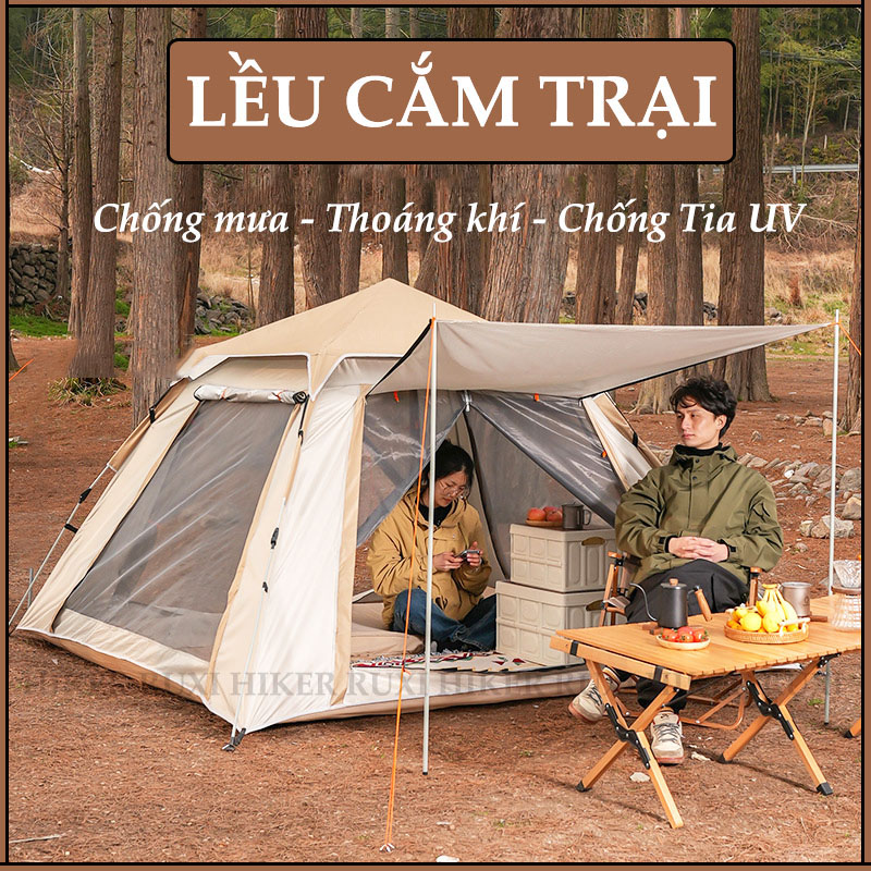 Lều Dã Ngoại Cắm Trại Du Lịch Camping Tự Động 4-6 người, Chống Muỗi, Chống Nước, Chống Nắng Cao Cấp, Tự Bung