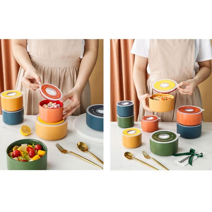 Bát Sứ Có Nắp Hút Chân Không TS02