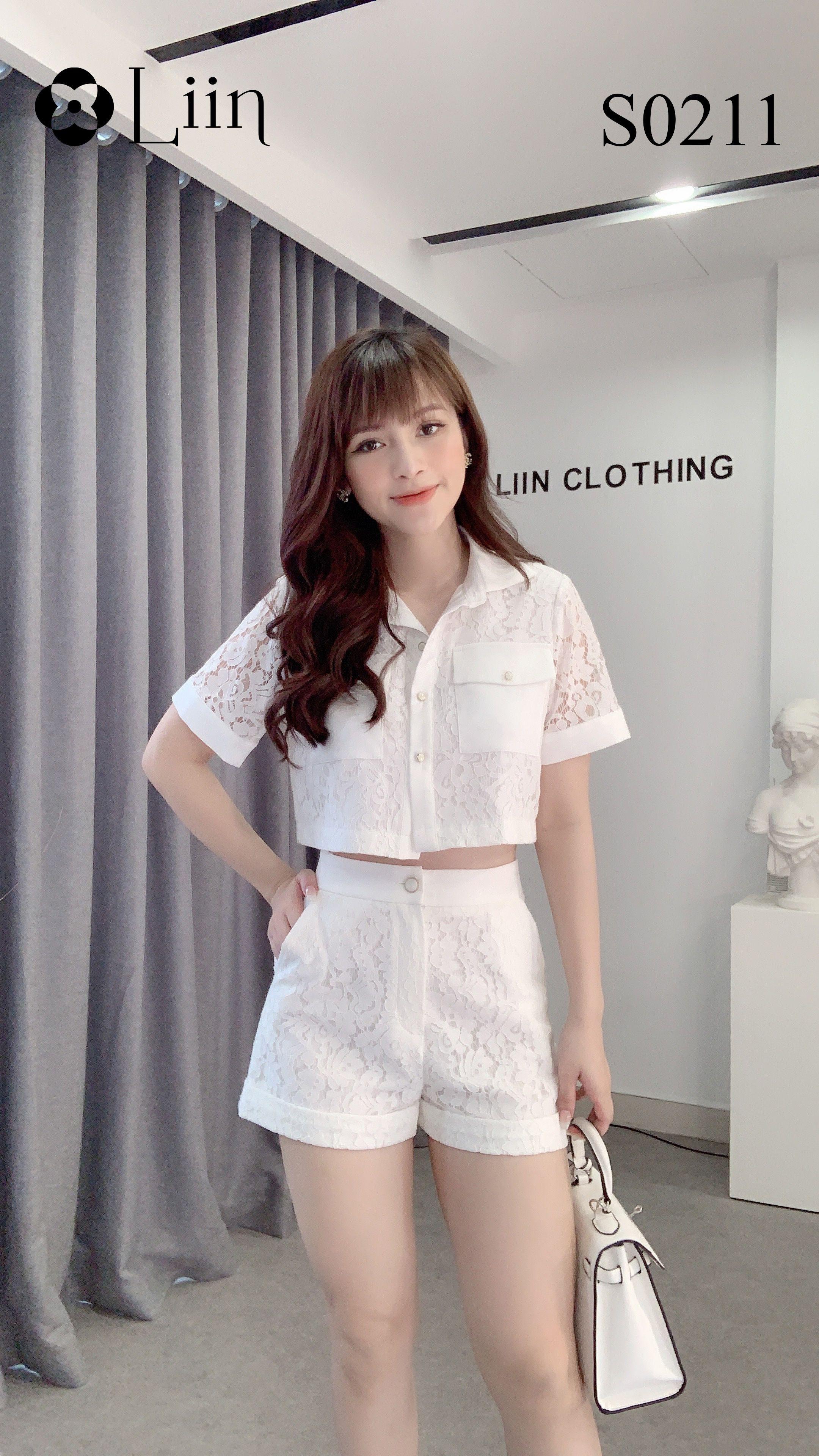 Set đồ bộ nữ Ren Trắng Phối Lụa cá tính Liin Clothing S0211