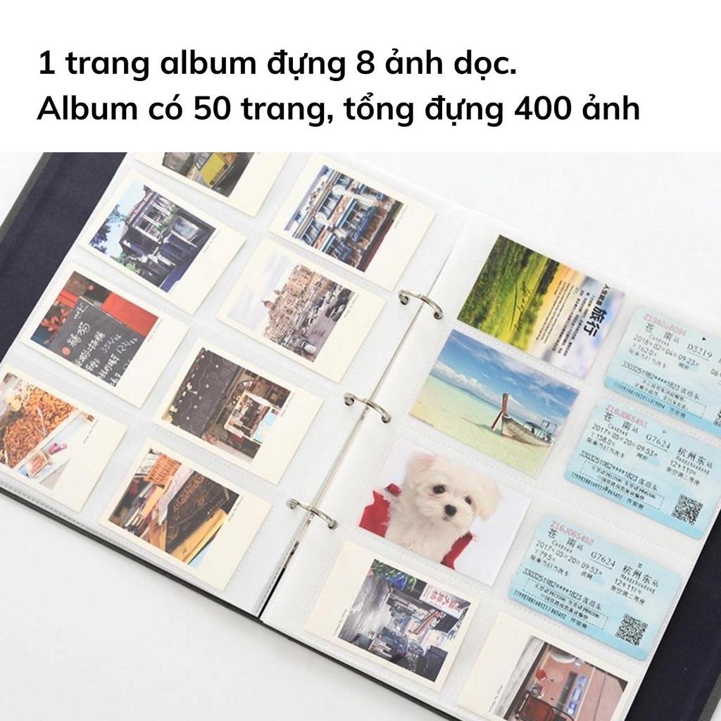 Album ảnh bìa da cao cấp để 400 ảnh 6x9 mini instax, ảnh polaroid, binder card, ảnh thần tượng tại Tú Vy Studio