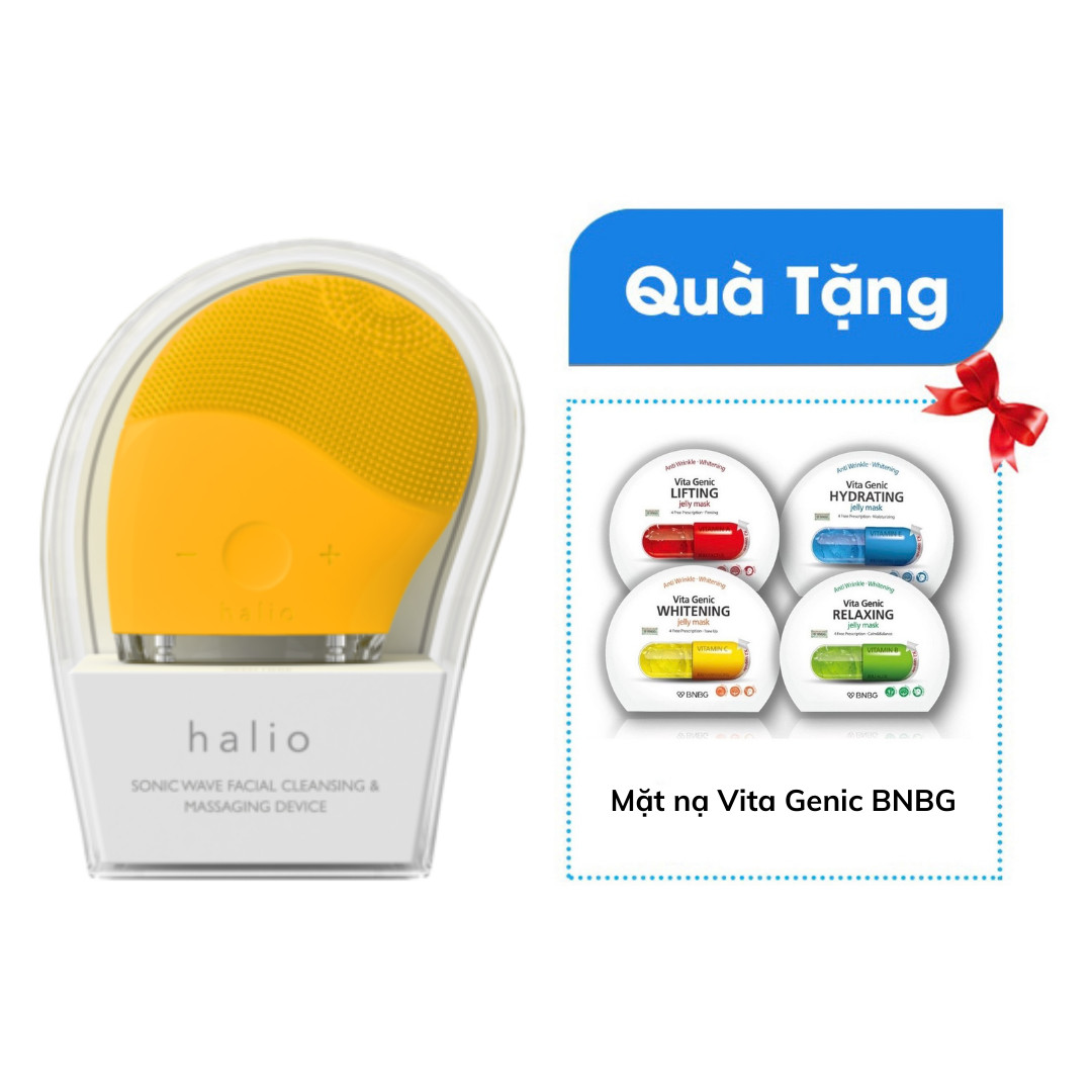 Máy Rửa Mặt Và Mát Xa Da Mặt Halio tặng 01 Mặt Nạ BNBG Vita Genic Jelly Mask bất kỳ