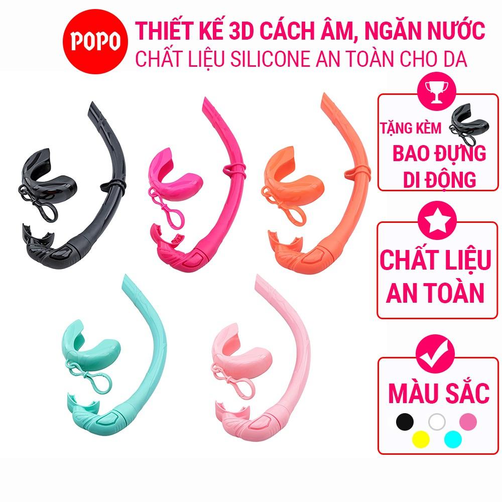 Ống thở dưới nước lặn biển chuyên nghiệp POPO SN53 van 1 chiều, chất liệu silicone mềm mại ngăn nước tuyệt đối, hiệu quả