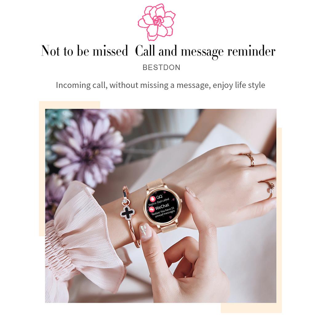 Smart Watch for Women Elegant Smartwatch with Heart Rate Calories