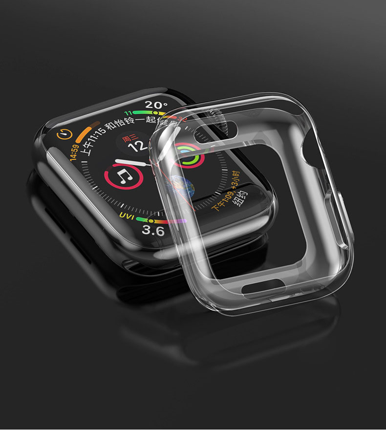 Ốp Case Bảo Vệ TPU Trong Suốt Hoco Cho Apple Watch Series 4/ 5/ 6/ SE Size 40/44mm_ Hàng Nhập Khẩu