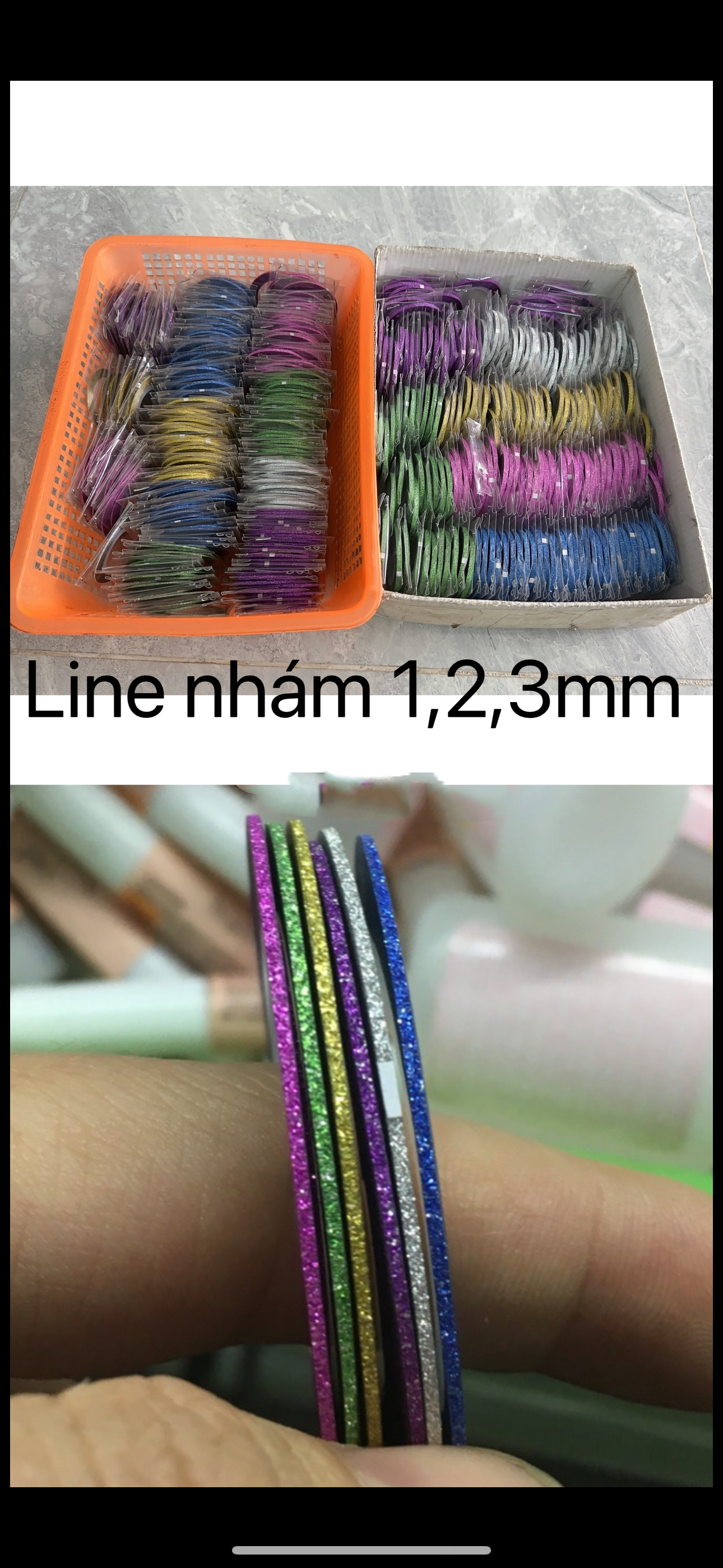 Line dán móng. - 1mm trơn màu nhắn cho shop