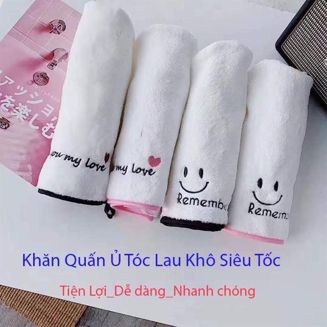 Mũ quấn ủ tóc, khăn quấn ủ tóc nhanh khô(siêu tốc)thấm hút cute chất liệu vải mềm đẹp