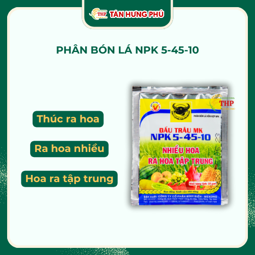 Phân Bón Lá Đầu Trâu MK 5-45-10 gói 10g