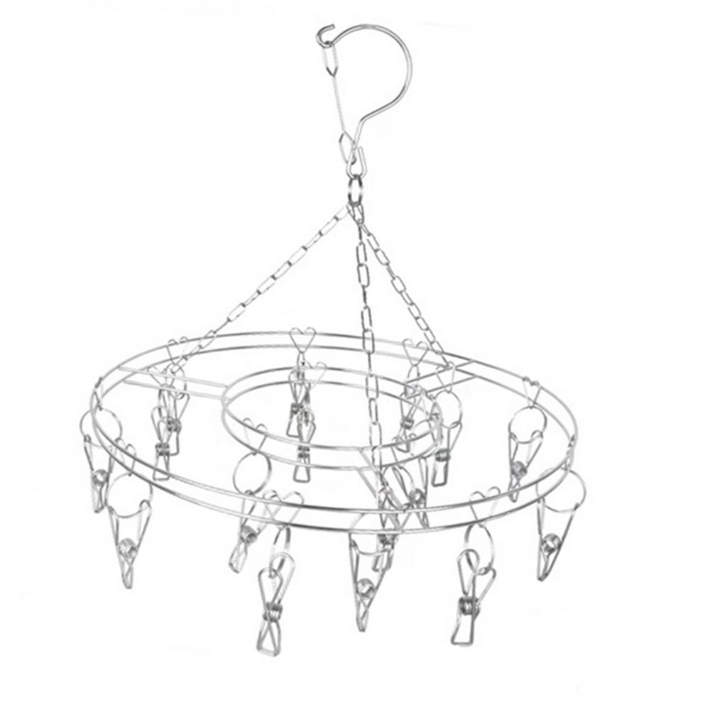 20 Pegs Laundry Airer Rack Drier Clothes Drying Hanger Bra Coat Hanger Clip